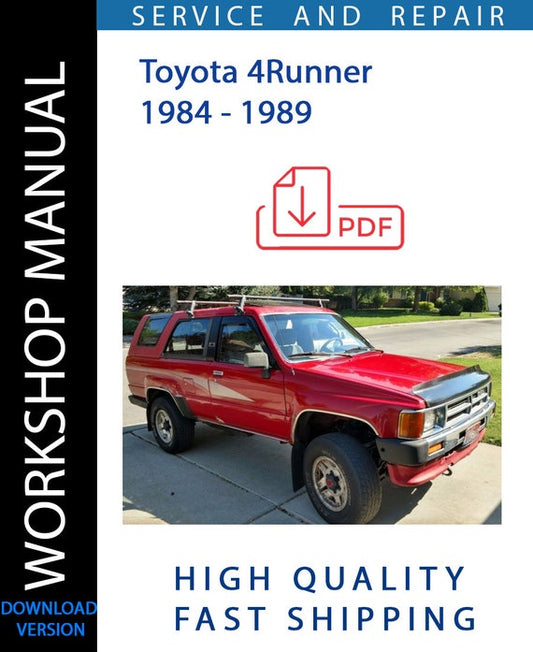 TOYOTA 4RUNNER 1984 - 1989 Workshop Manual | Instant Download