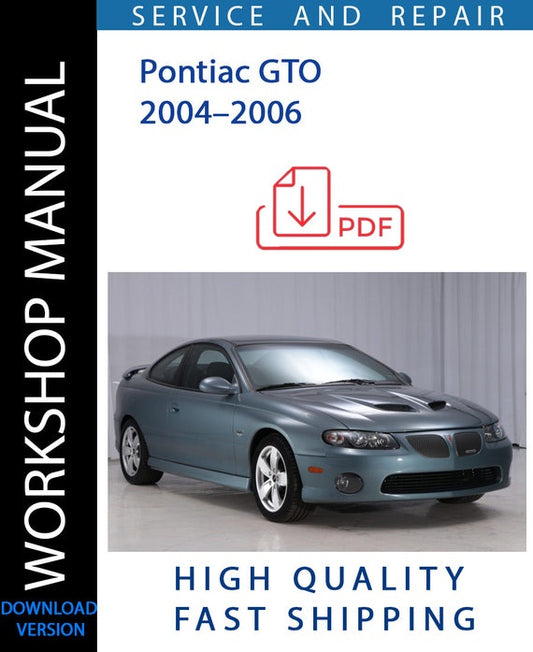 PONTIAC GTO 2004–2006 Workshop Manual | Instant Download